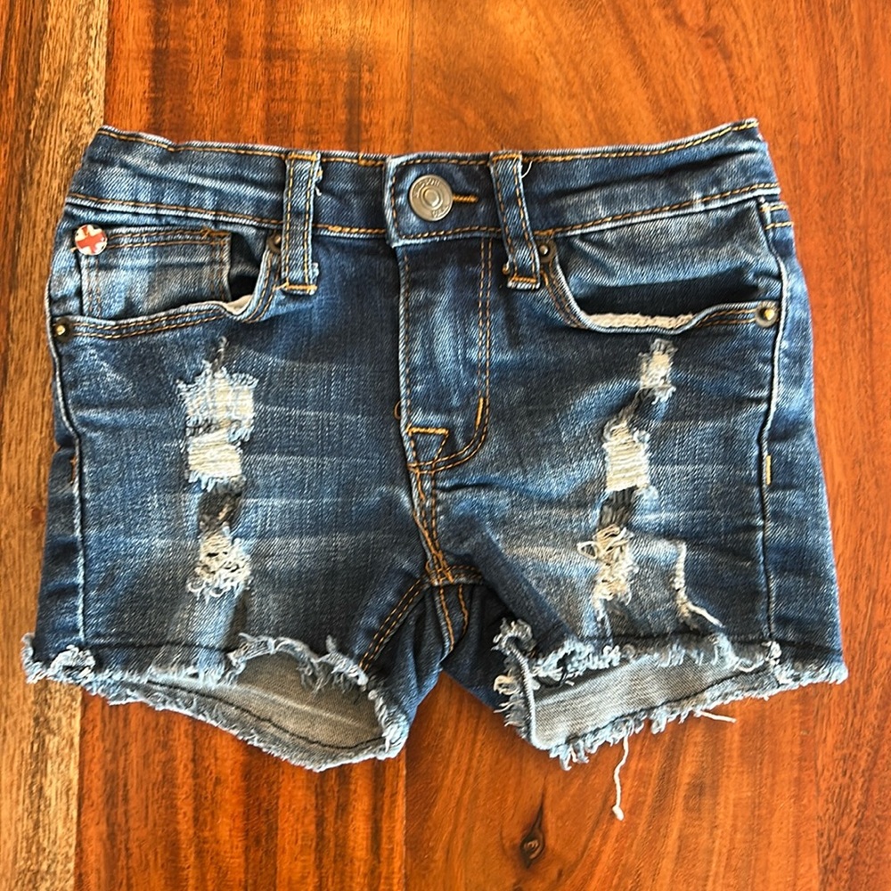 Hudson destroyed cut-off denim shorts.